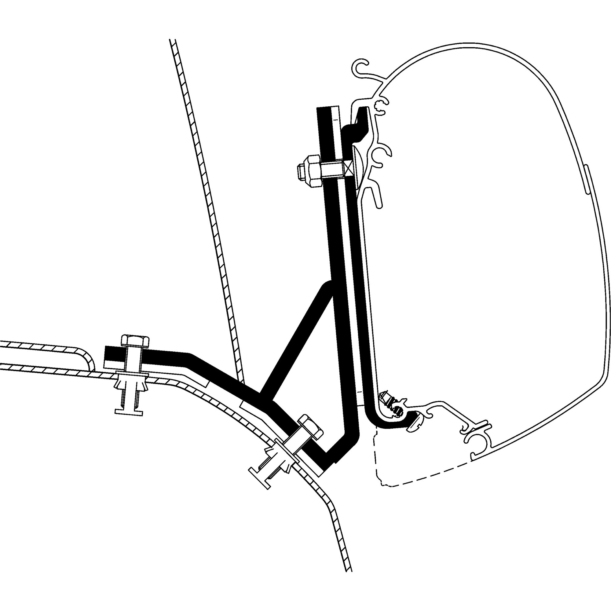 Artikelbild 1 des Artikels “Adapter Ducato H1 / Iveco H2-Dach für TO Serie 5 “